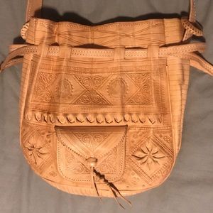 Light Pink Handmade Leather Crossbody